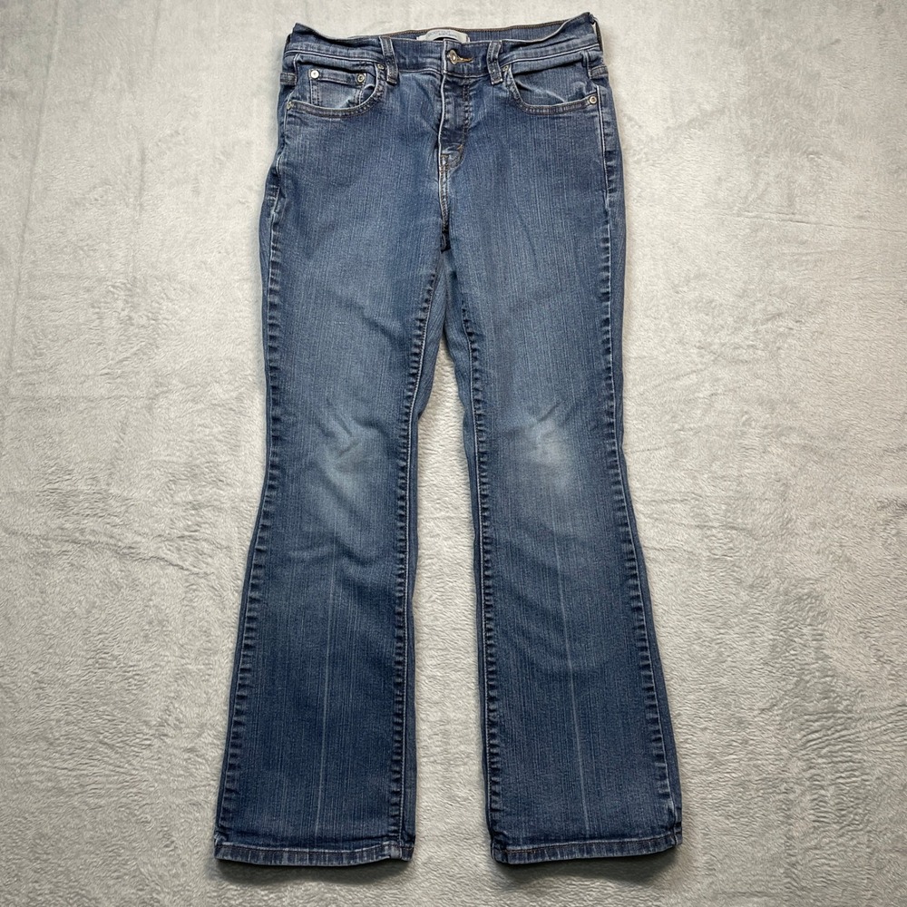 Levi's 515 Bootcut Jeans Women 6 Short Blue Medium Wash Stretch Mid Rise Denim